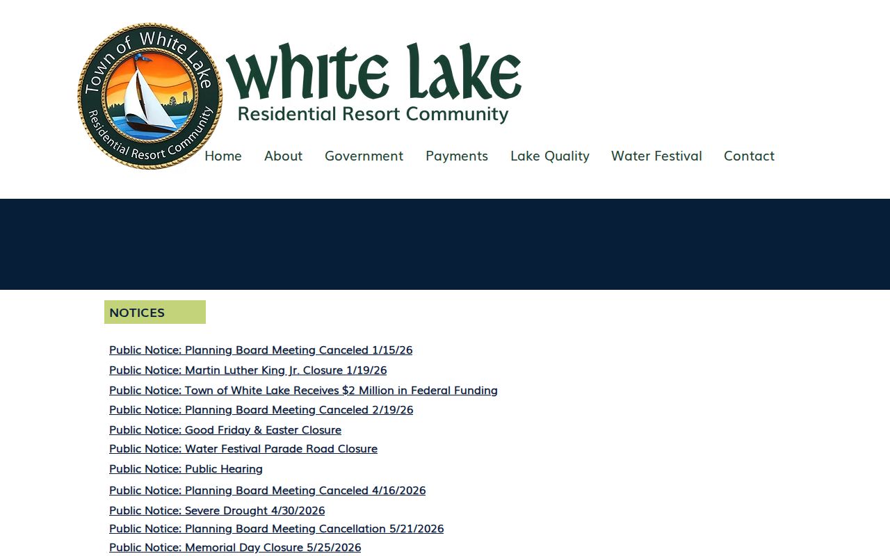 White Lake town documents page for police records information